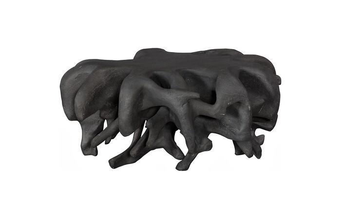 Cast Coffee Table, Round, Charcoal Stone