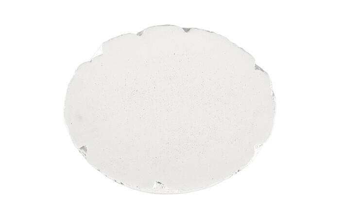 Shear Side Table, Oval, White Stone