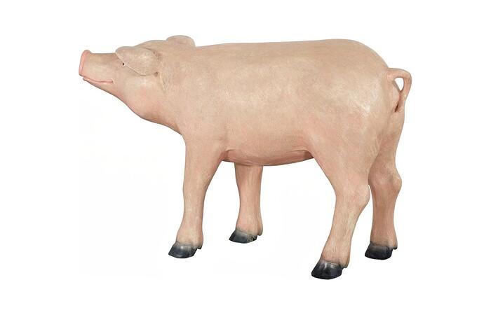 Pig Sculpture, Standing, Gel Coat
