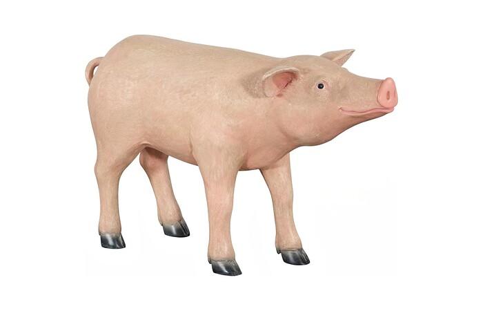Pig Sculpture, Standing, Gel Coat
