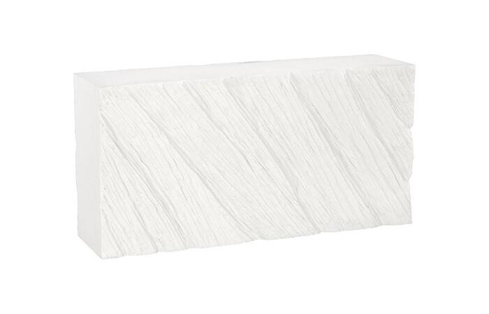 Shear Console  Table, Rectangle, White Stone