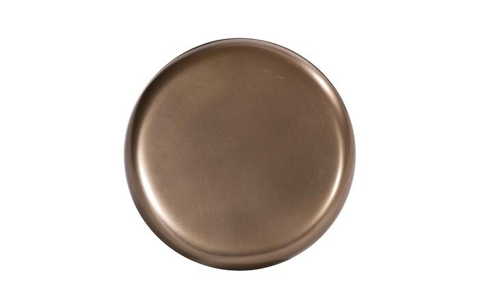 Ribbed Stool, Polished Bronze