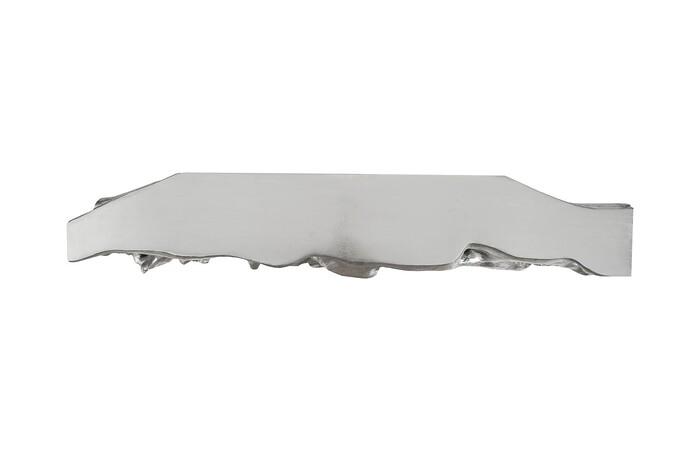 Square Root Console Table, Silver Leaf