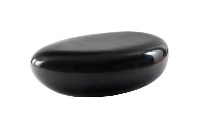 River Stone Coffee Table, Gel Coat Black, Small