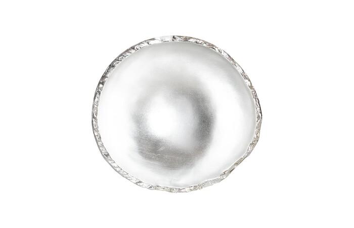 Broken Egg Bowl, White and Silver Leaf
