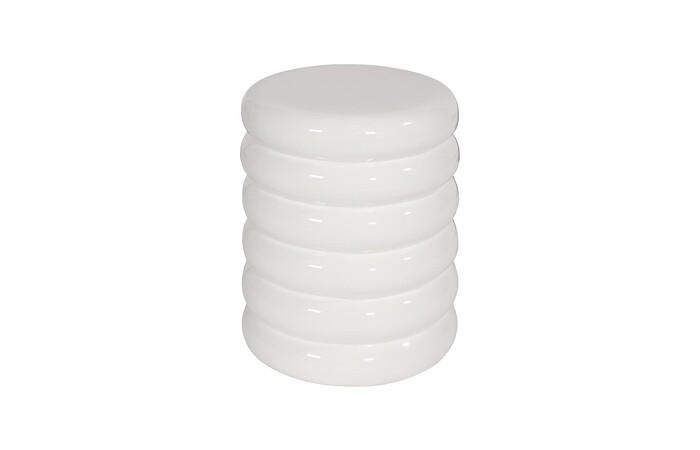 Ribbed Stool, Gel Coat White