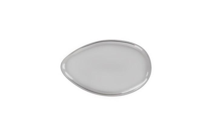 River Stone Coffee Table, Liquid Silver, Small