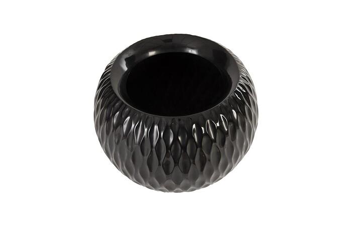 Ripple Planter, Gel Coat Black