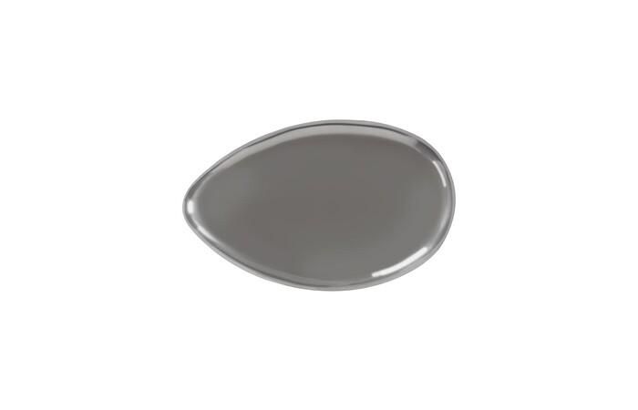 River Stone Coffee Table, Polished Aluminum, Small