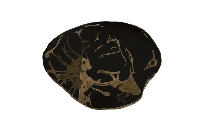 Cast Petrified Wood Stool, Resin