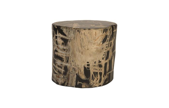 Cast Petrified Wood Stool, Resin