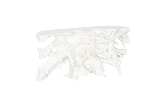 Beau Cast Root Console Table, Gel Coat White 