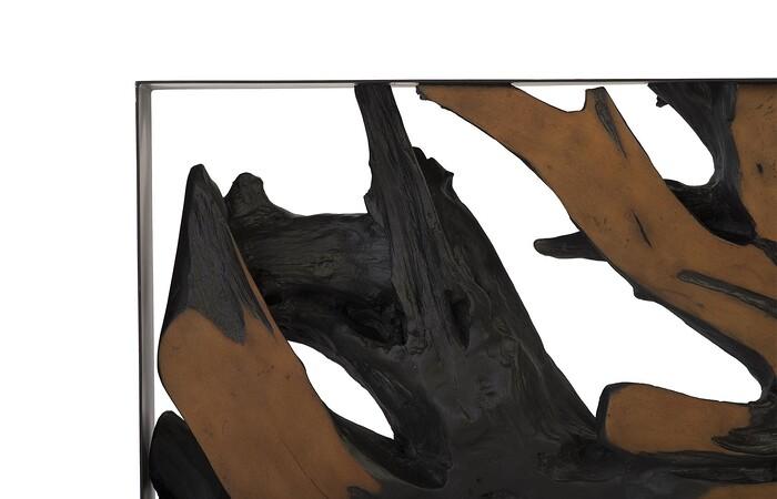 Cast Root Metal Framed Console Table, Resin, Brown