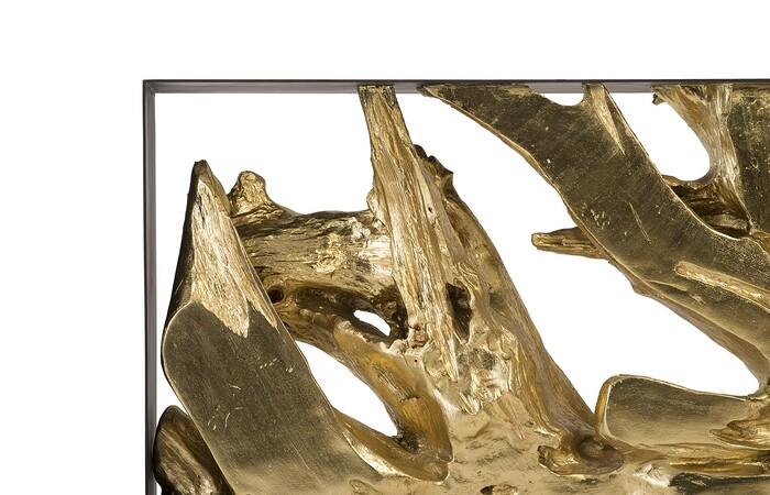 Cast Root Metal Framed Console Table, Resin, Gold Leaf, LG