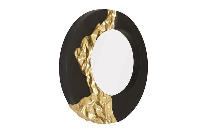 Mercury Mirror, Black, Gold Leaf 