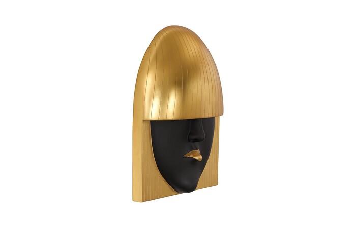 Fashion Faces Wall Art, Large, Pout, Black and Gold Leaf