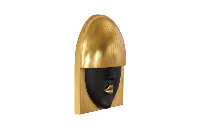 Fashion Faces Wall Art, Large, Kiss, Black and Gold Leaf