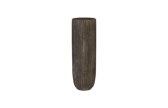 Fluted Planter, Large, Gray