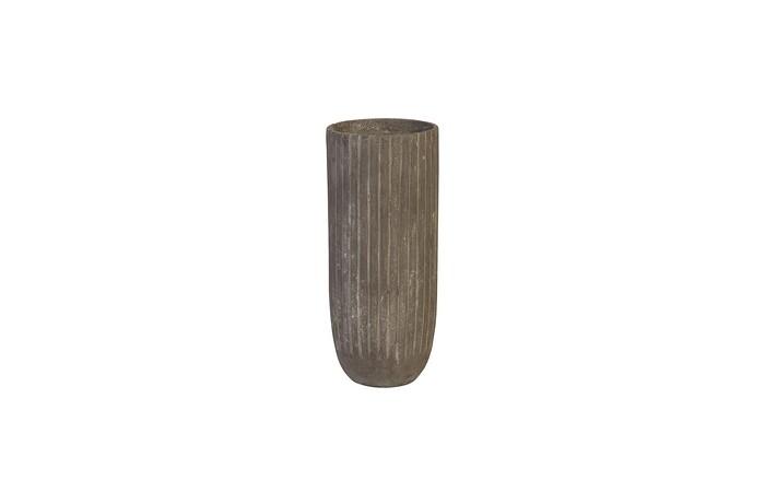 Fluted Planter, Medium, Gray