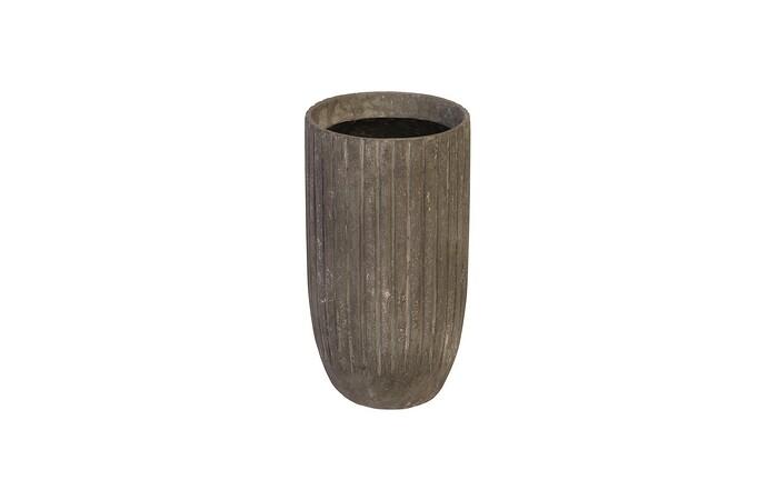 Fluted Planter, Small, Gray