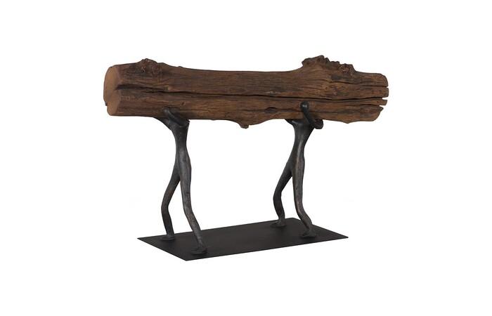 Atlas Tabletop Sculpture, Log Lift, With Base