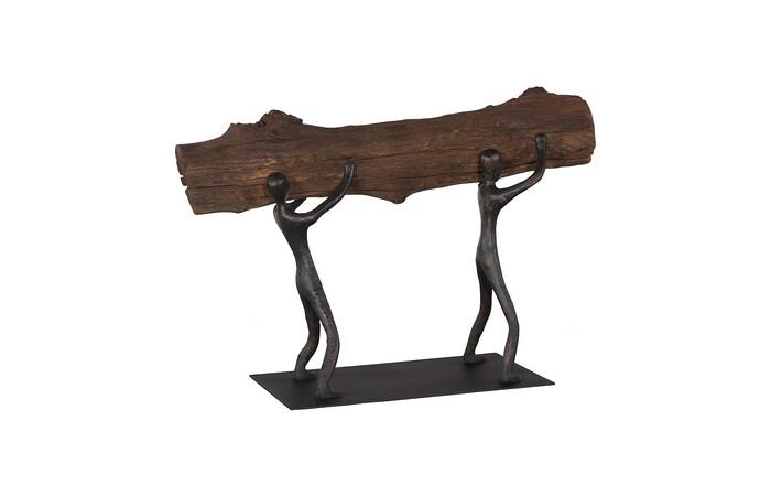 Atlas Tabletop Sculpture, Log Lift, With Base