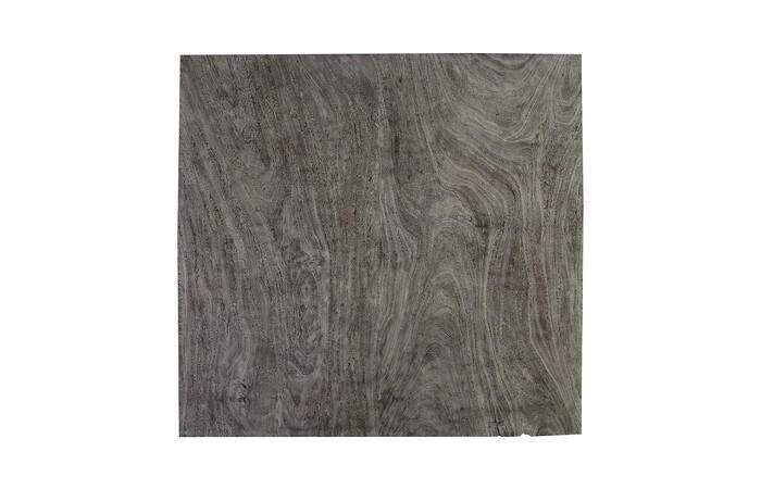 Origins Dining Table , Gray Stone, Square, Brushed Stainless Steel Base