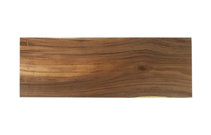 Tapered Wood Console, Black Metal Legs
