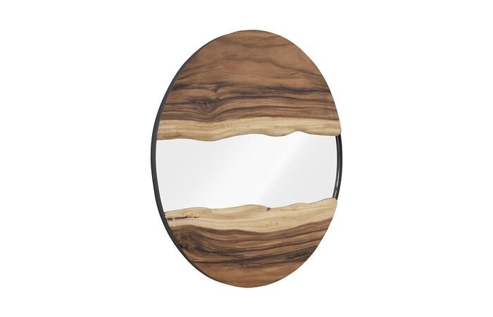 River Mirror, Natural, Round