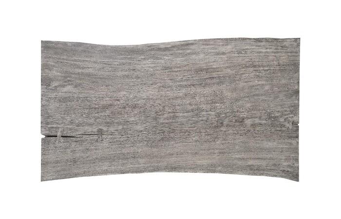 Waterfall Desk, Gray Stone, Satin Black Overlap Leg
