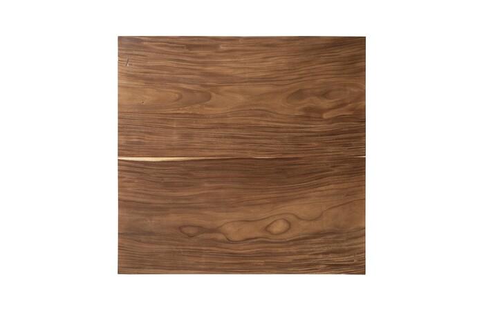 Origins Dining Table, Natural, Square, Brushed Stainless Steel Base