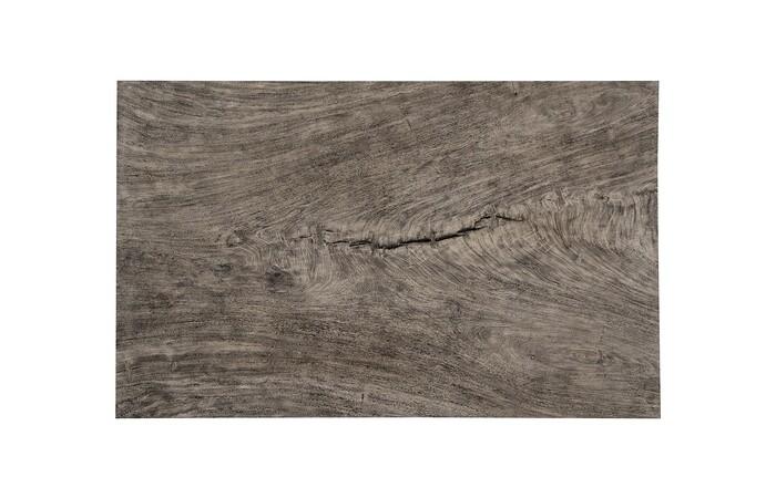 Origins Dining Table, Straight Edge, Gray Stone, Satin Black Legs