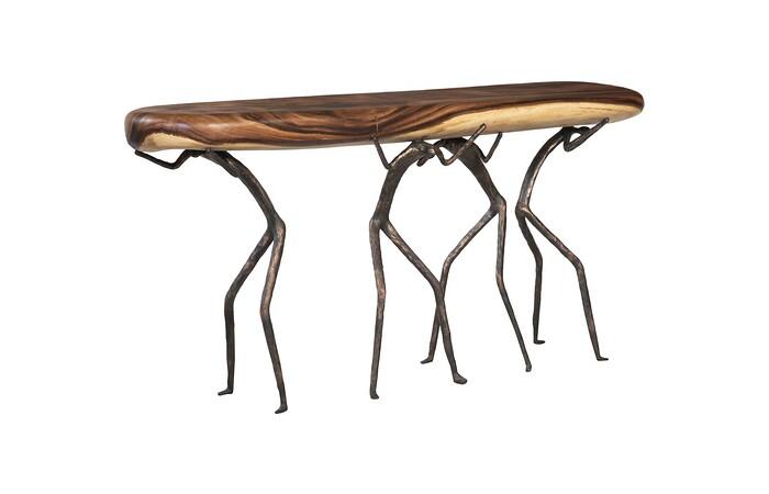 Atlas Console Table, Natural Finish, Metal