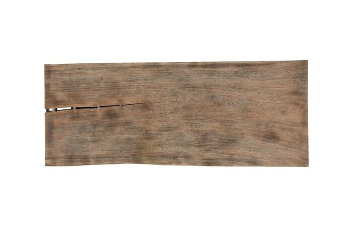 Origins Dining Table, Straight Edge, Weathered Gray, Satin Black Legs