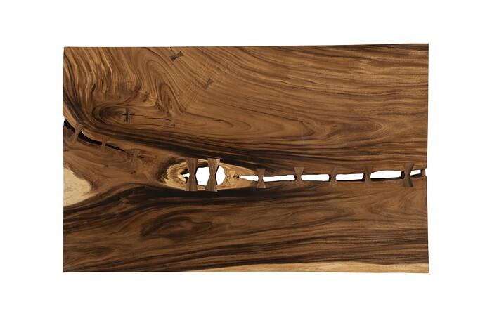 Origins Dining Table, Live Edge, Natural, Satin Black Legs