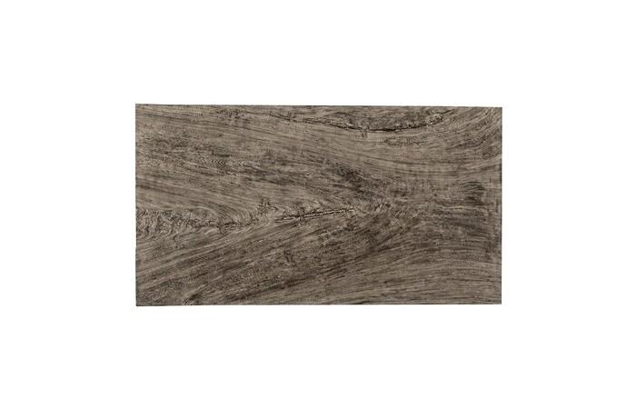 Origins Dining Table, Straight Edge, Gray Stone, Satin Black Legs