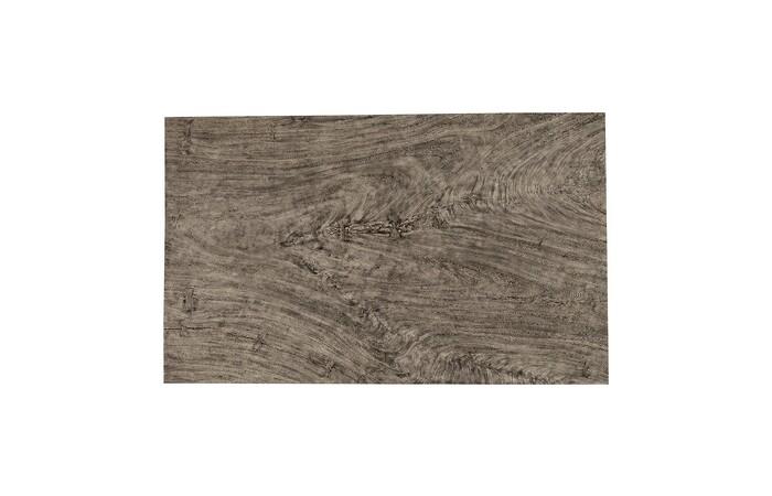 Origins Dining Table, Straight Edge, Gray Stone, Satin Black Legs