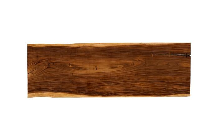 Origins Dining Table, Straight Edge, Natural, Satin Black Legs