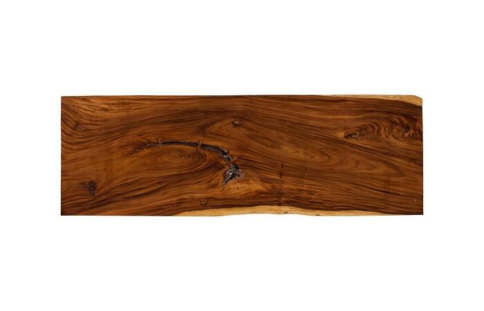 Origins Dining Table, Straight Edge, Natural, Satin Black Legs