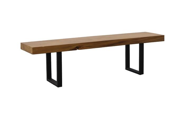 Origins Straight Edge Bench, Natural, Satin Black Legs