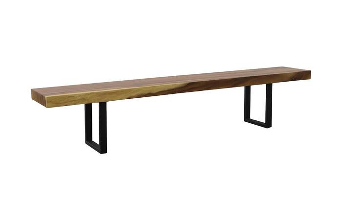 Origins Straight Edge Bench, Natural, Satin Black Legs