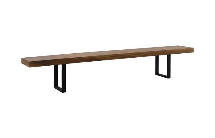 Origins Straight Edge Bench, Natural, Satin Black Legs