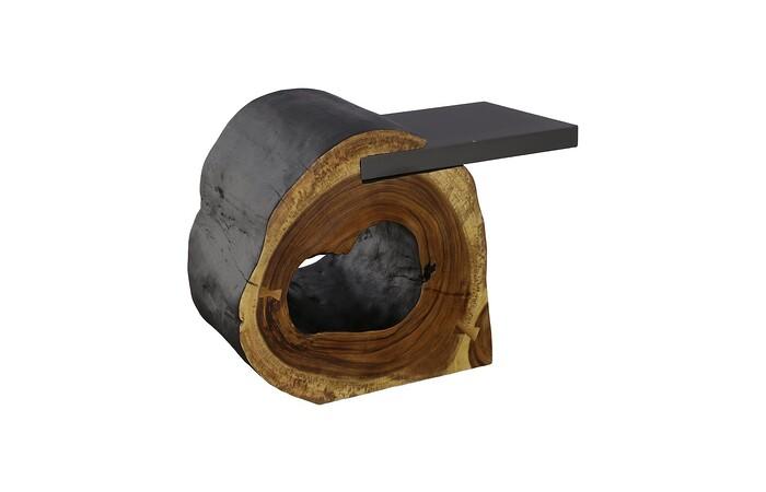 Cantilevered Side Table, Iron, Burnt Edge