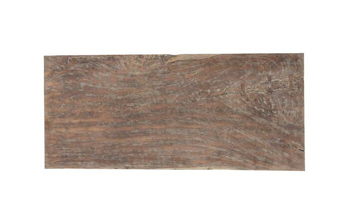 Origins Dining Table, Straight Edge, Weathered Gray, Satin Black Legs