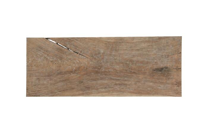 Origins Dining Table, Straight Edge, Weathered Gray, Satin Black Legs