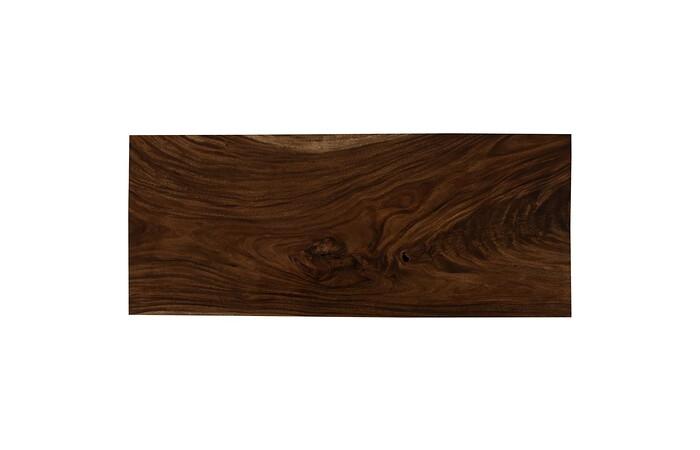 Straight Edge Dining Table, Perfect Brown, Satin Black Legs