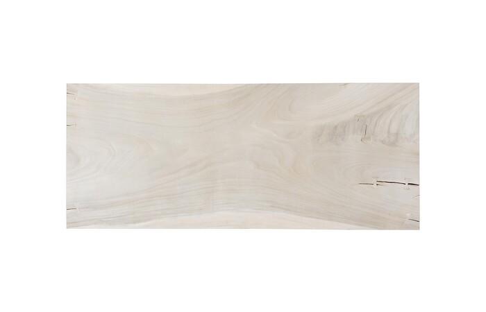 Straight Edge Dining Table, Straight Edge, Bleached , Satin Black Legs