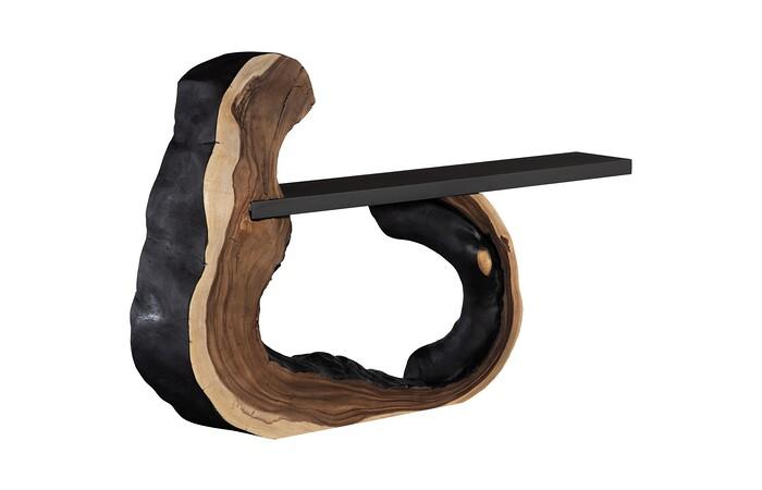 Cantilevered Console Table, Burnt Edge