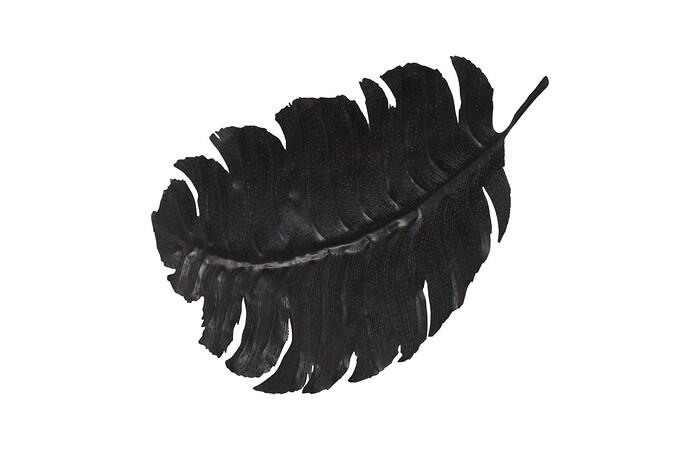Feather Wall Decor, Black, Metal, LG