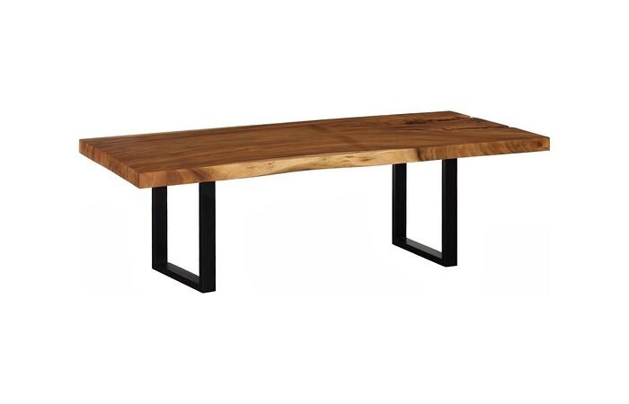 Origins Dining Table, Straight Edge, Natural, Satin Black Legs